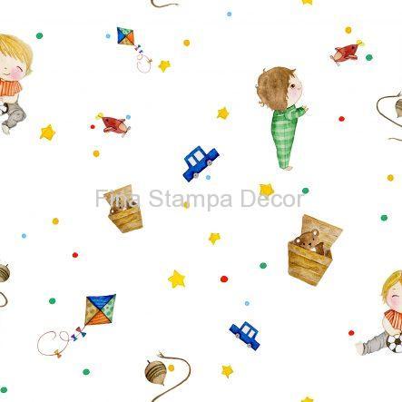 papel de parede infantil brinquedos