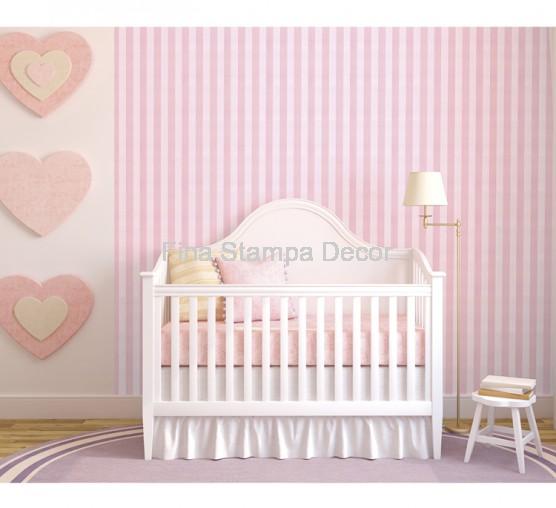 Tecido Infantil Listrado Rosa - Imagem 2