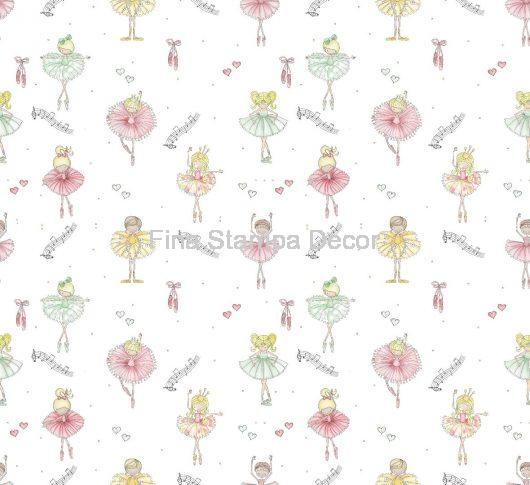 tecido infantil branco bailarinas