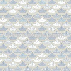 Tecido Infantil Barquinhos Azuis