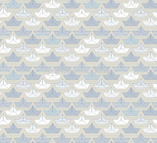 tecido infantil barquinho azuis