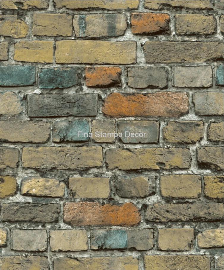 papel de parede tijolos coloridos