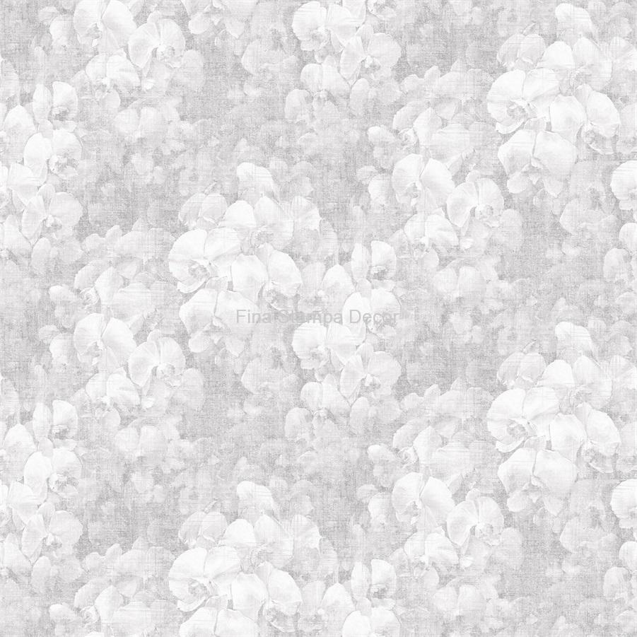 papel de parede floral acinzentado