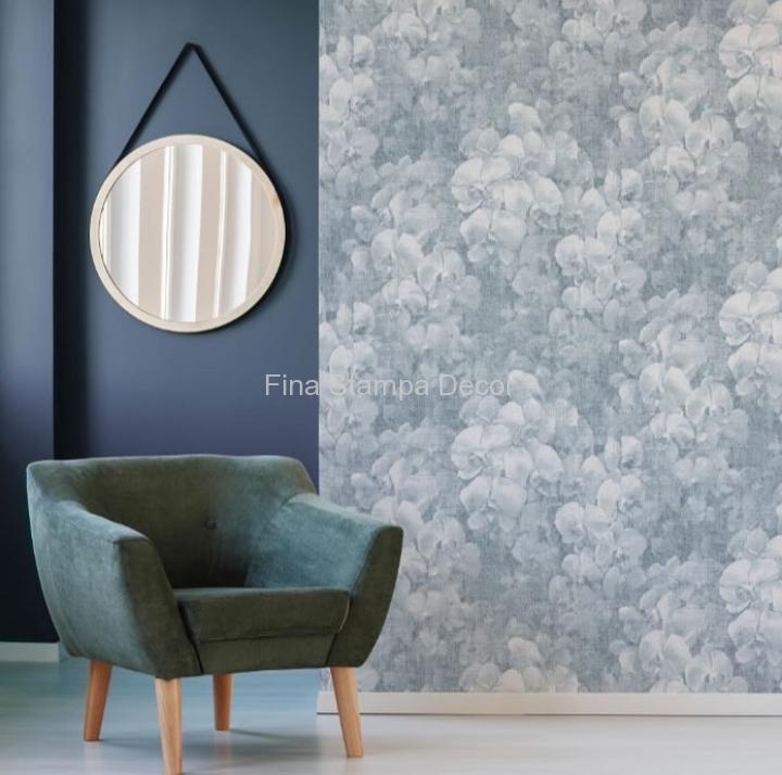 Papel de Parede Floral Azulado - Imagem 2