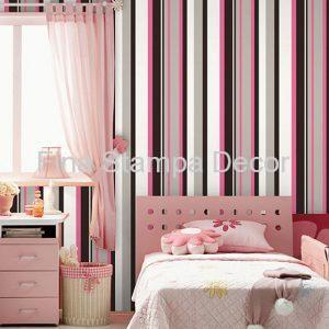 Papel de Parede Listrado Pink