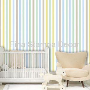 Papel de Parede Listrado Colorido