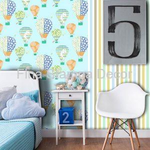 Papel de Parede Infantil Balões