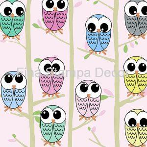 Papel de Parede Infantil Corujas