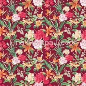 Tecido Impermeável Tropicália Vermelha