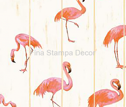 papel de parede estampa flamingos