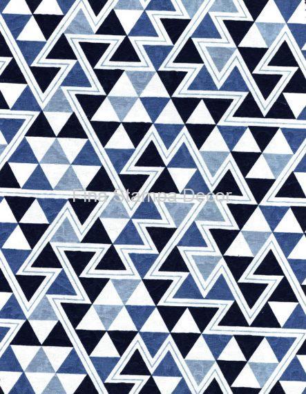 tecido estampa geométrica azul