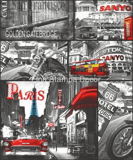 papel de parede vintage cidade