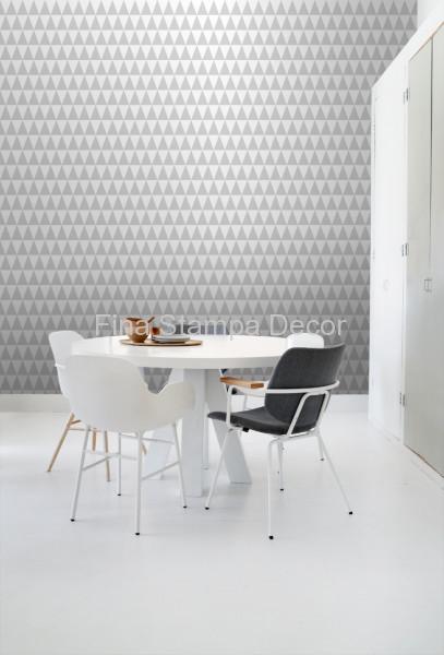 Papel de Parede Cinza Triângulos - Imagem 2