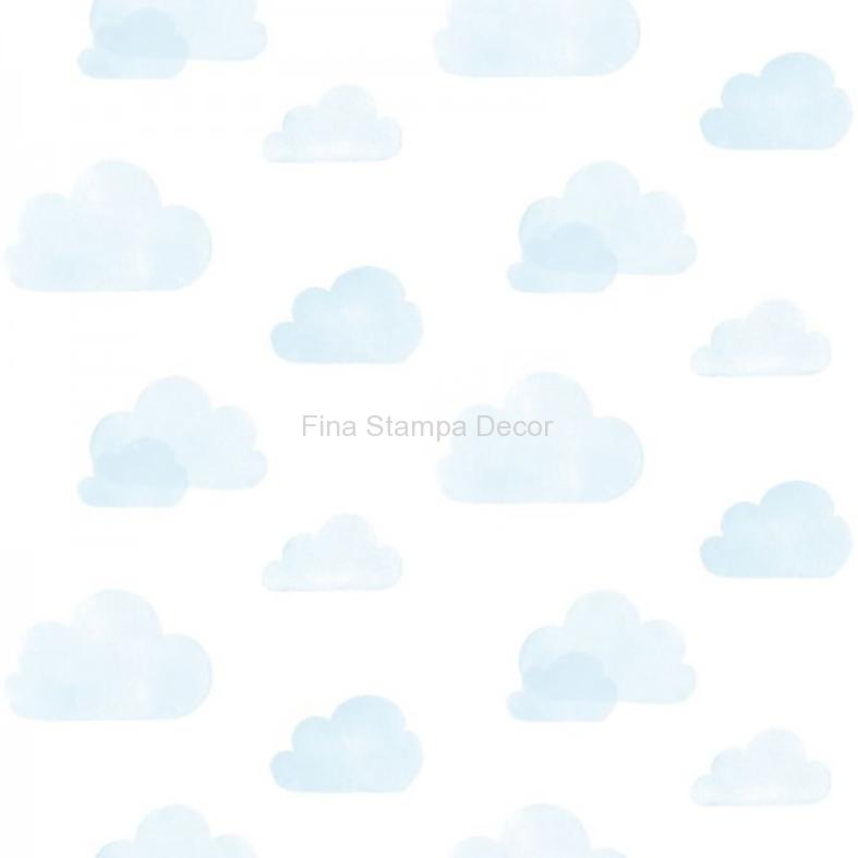 papel de parede estampa nuvens