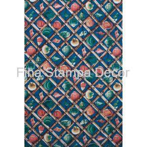 Tecido estampado Azul Conchas