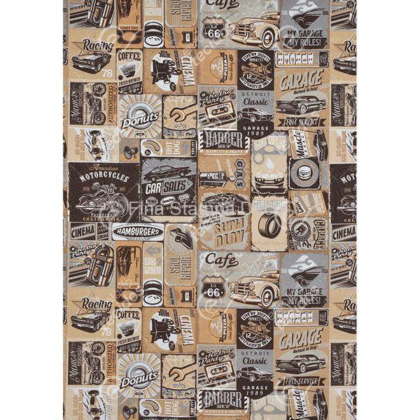 tecido estampa vintage garagem