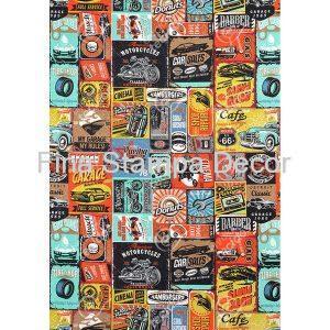 Tecido Estampa Vintage Carros