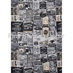 Tecido Estampa Vintage Garagem