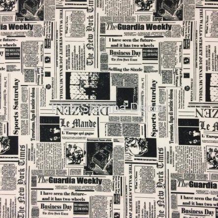 tecido estampa vintage jornal
