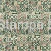tecido estampado esverdeado dog