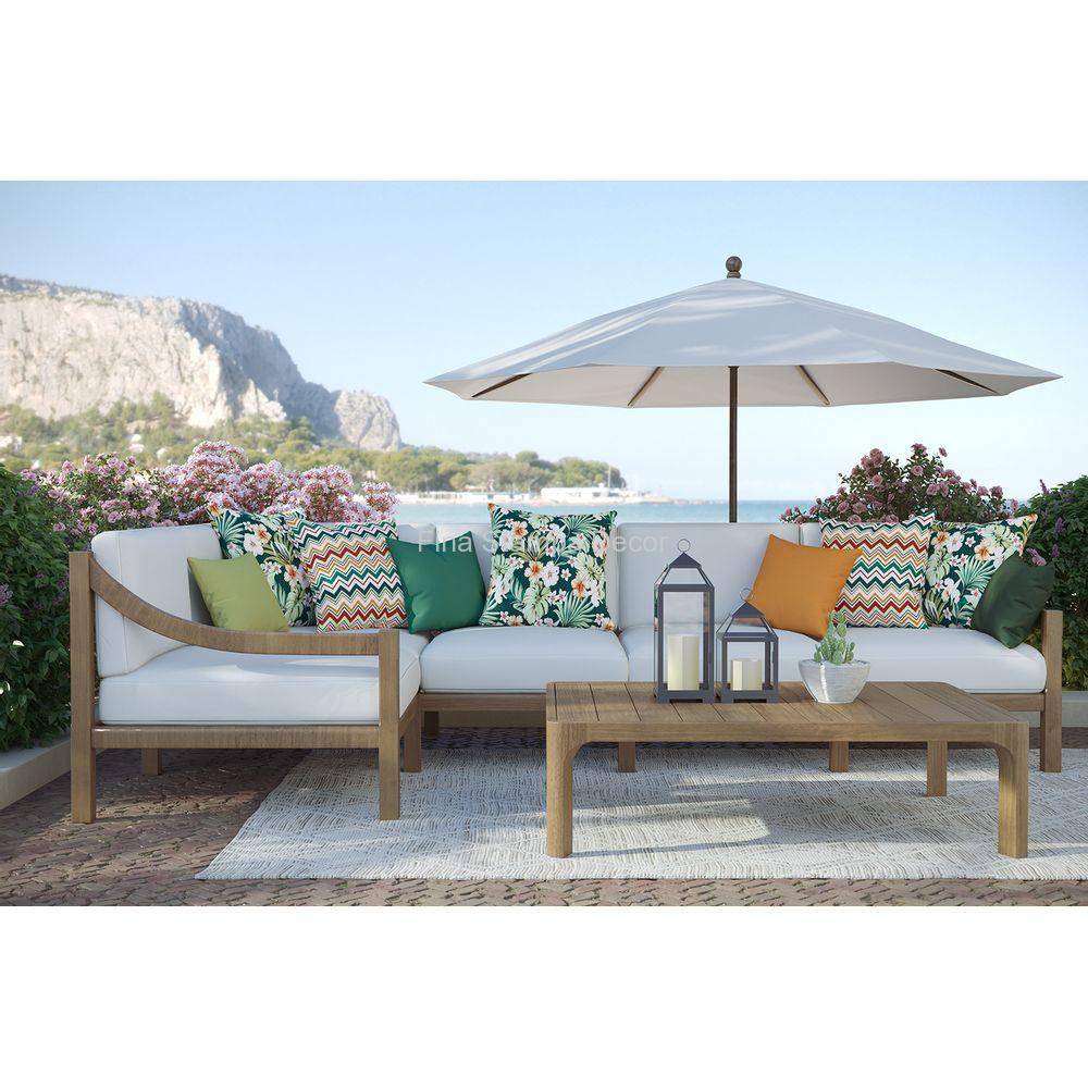 Tecido Impermeável Verde Hibiscos - Imagem 2