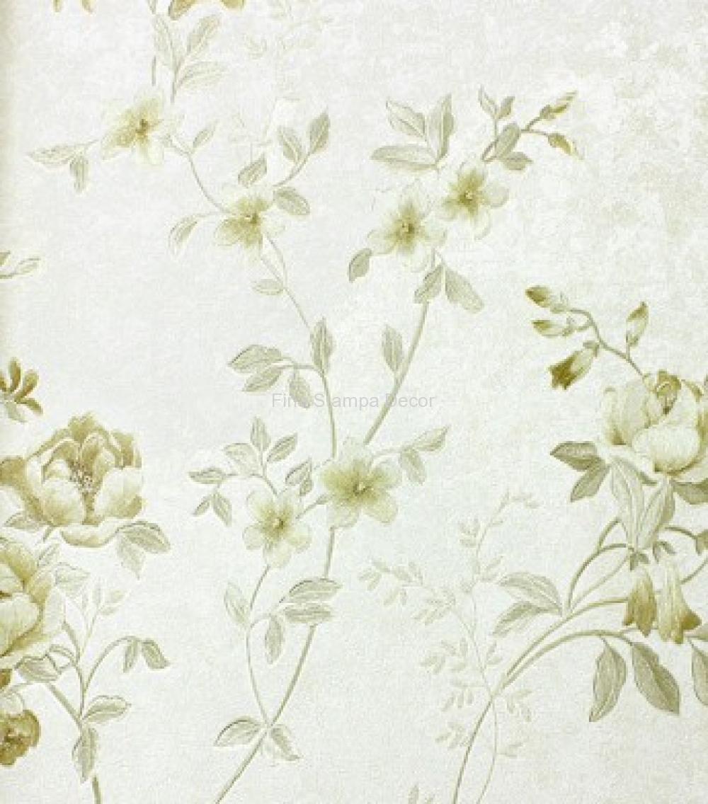 papel de parede floral marfim