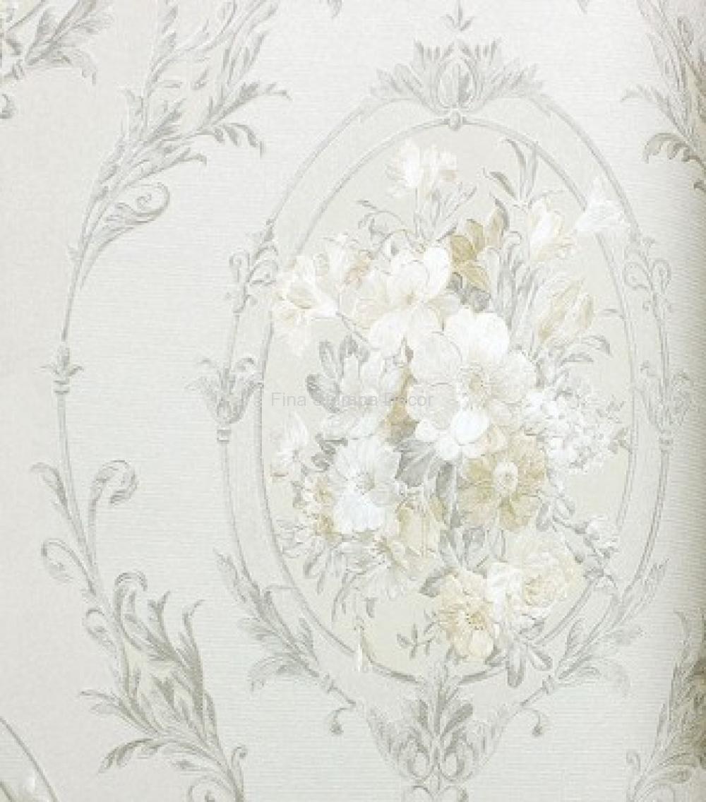 papel de parede medalhão floral