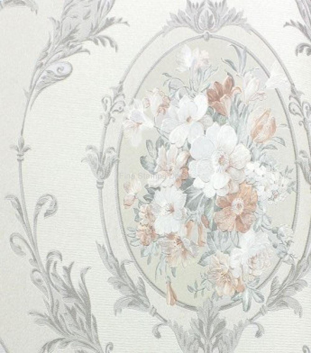 papel de parede floral medalhão