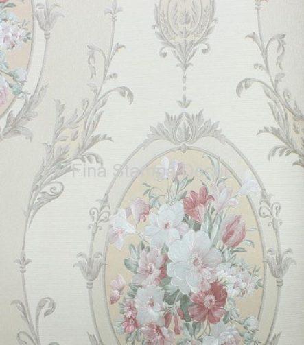 papel de parede floral beje