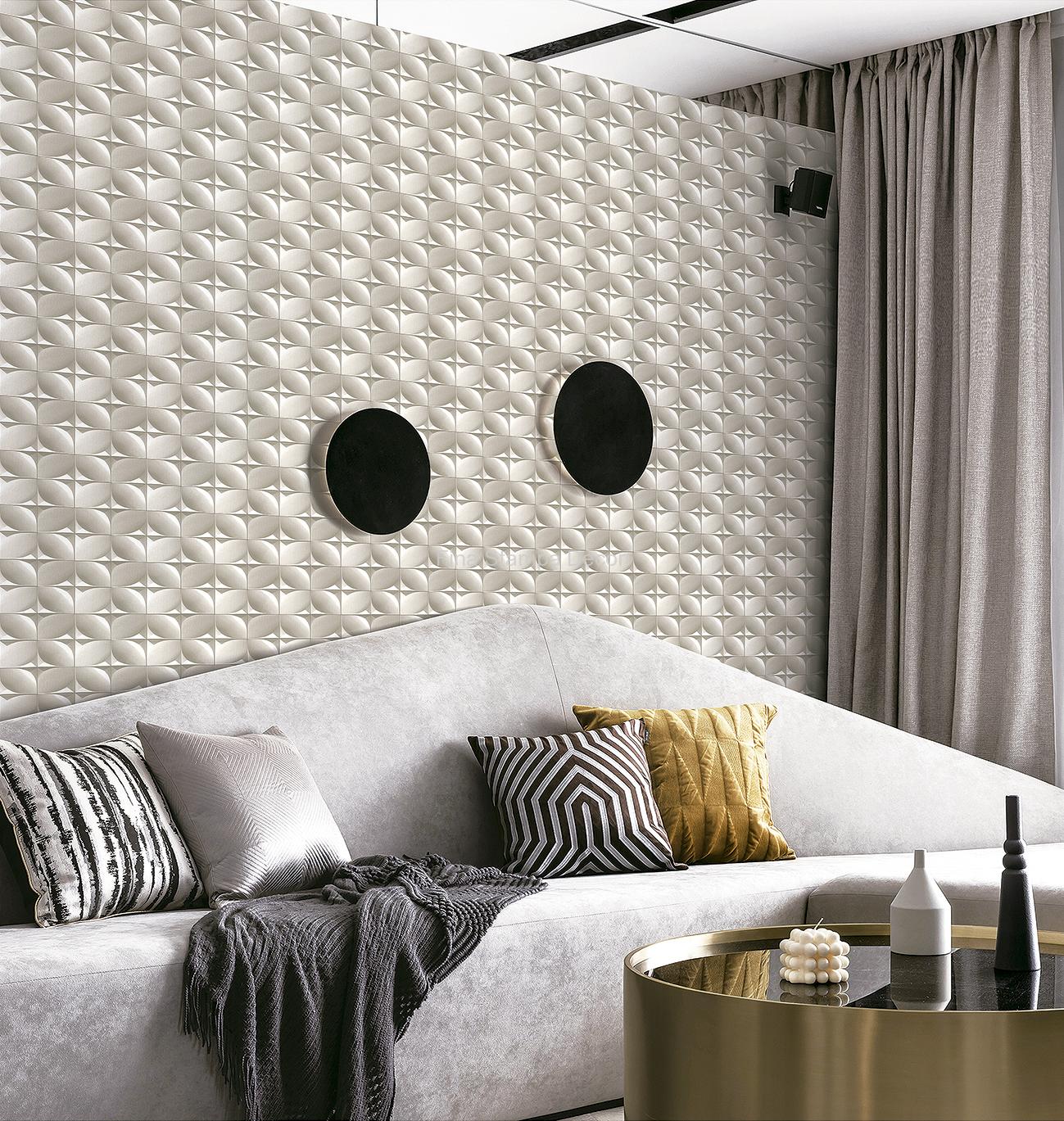 Papel de Parede Geométrico Cinza - Imagem 2