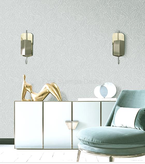 Papel de Parede Cinza Folhagem - Imagem 2