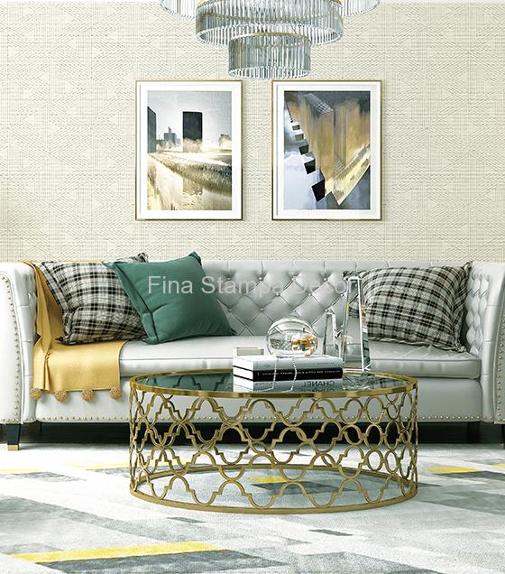 Papel de Parede Bege Geométrico - Imagem 2