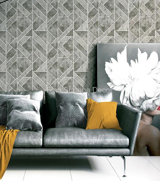 Papel de Parede Geométrico Cinza - Imagem 2