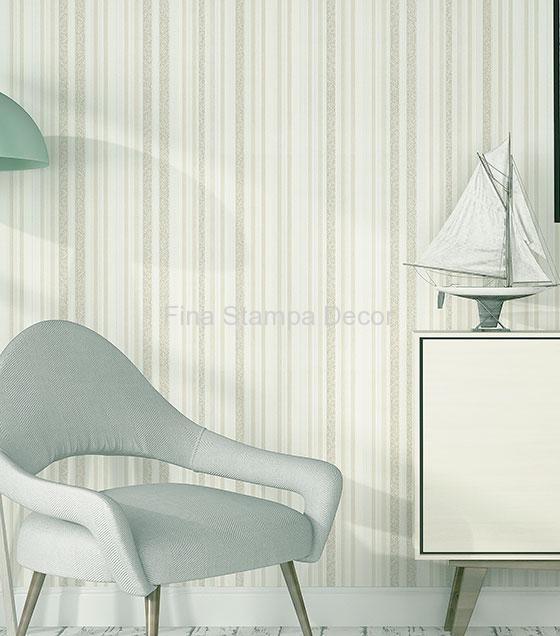 Papel de Parede Listrado Bege - Imagem 2