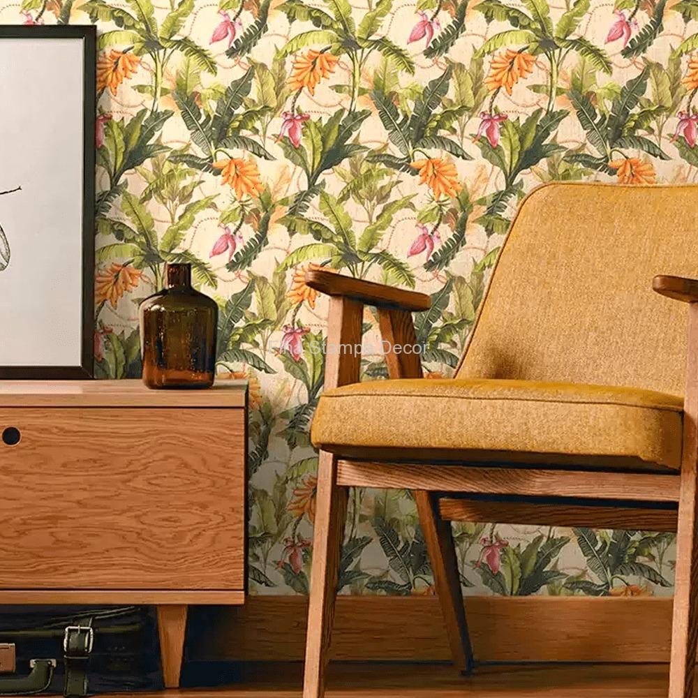 Tecido Marfim Estampa Bananeiras - Imagem 2