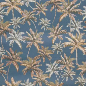 Tecido Estampado Azul Coqueiros