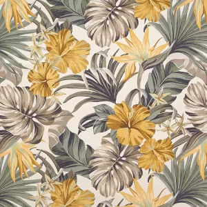 Tecido Estampa Floral  Hibiscos