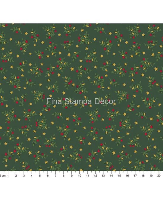 tecido tricoline verde natalino