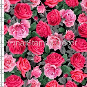 Tecido Tricoline Floral Rosas