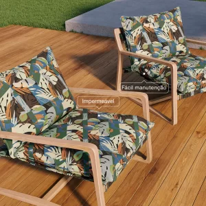 Tecido Impermeável Folhas Coloridas