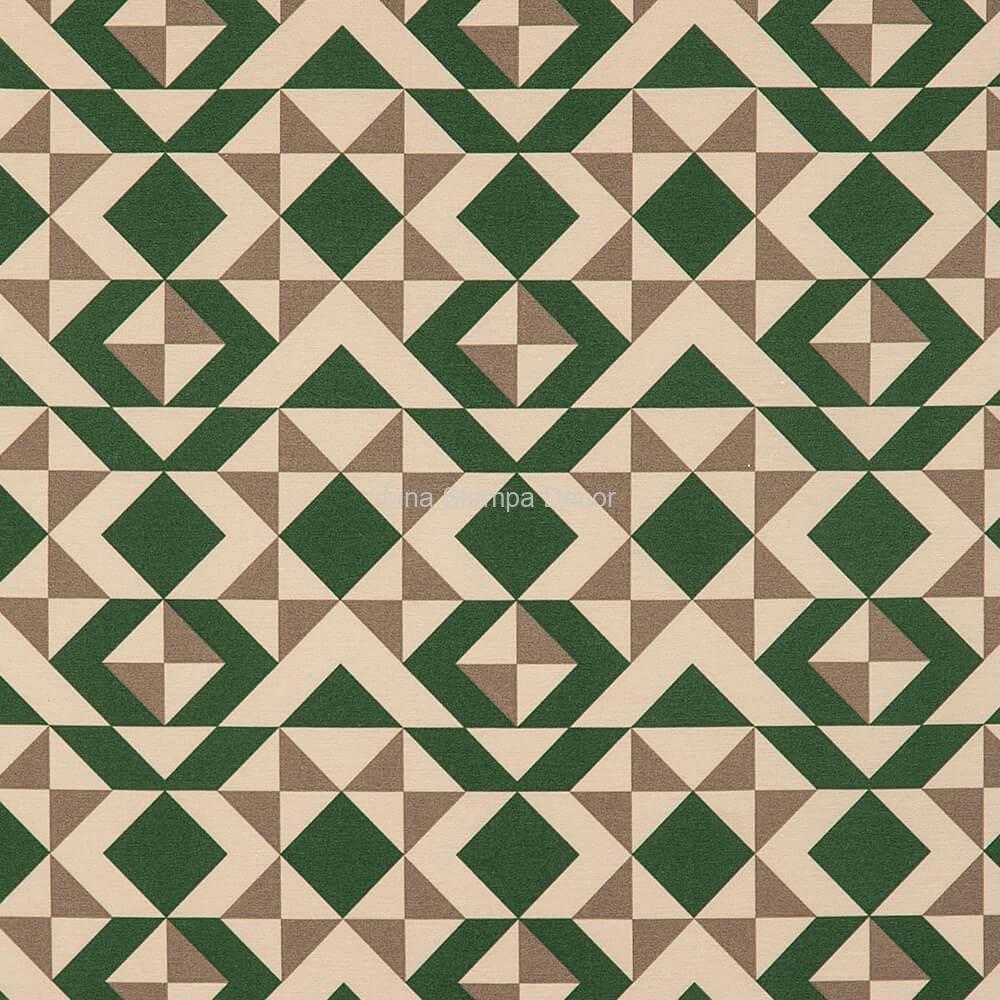tecido impermeável geométrico verde