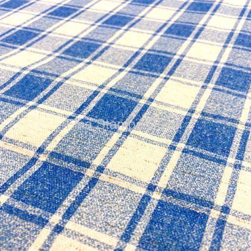 tecido sarja xadrez azul