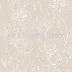 Papel de Parede Floral Bege