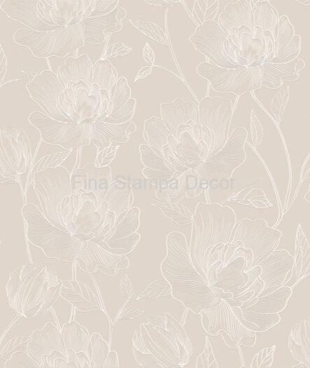 papel de parede floral bege