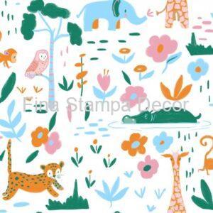 Papel de Parede Estampa Animais