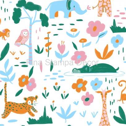 papel de parede estampa animais