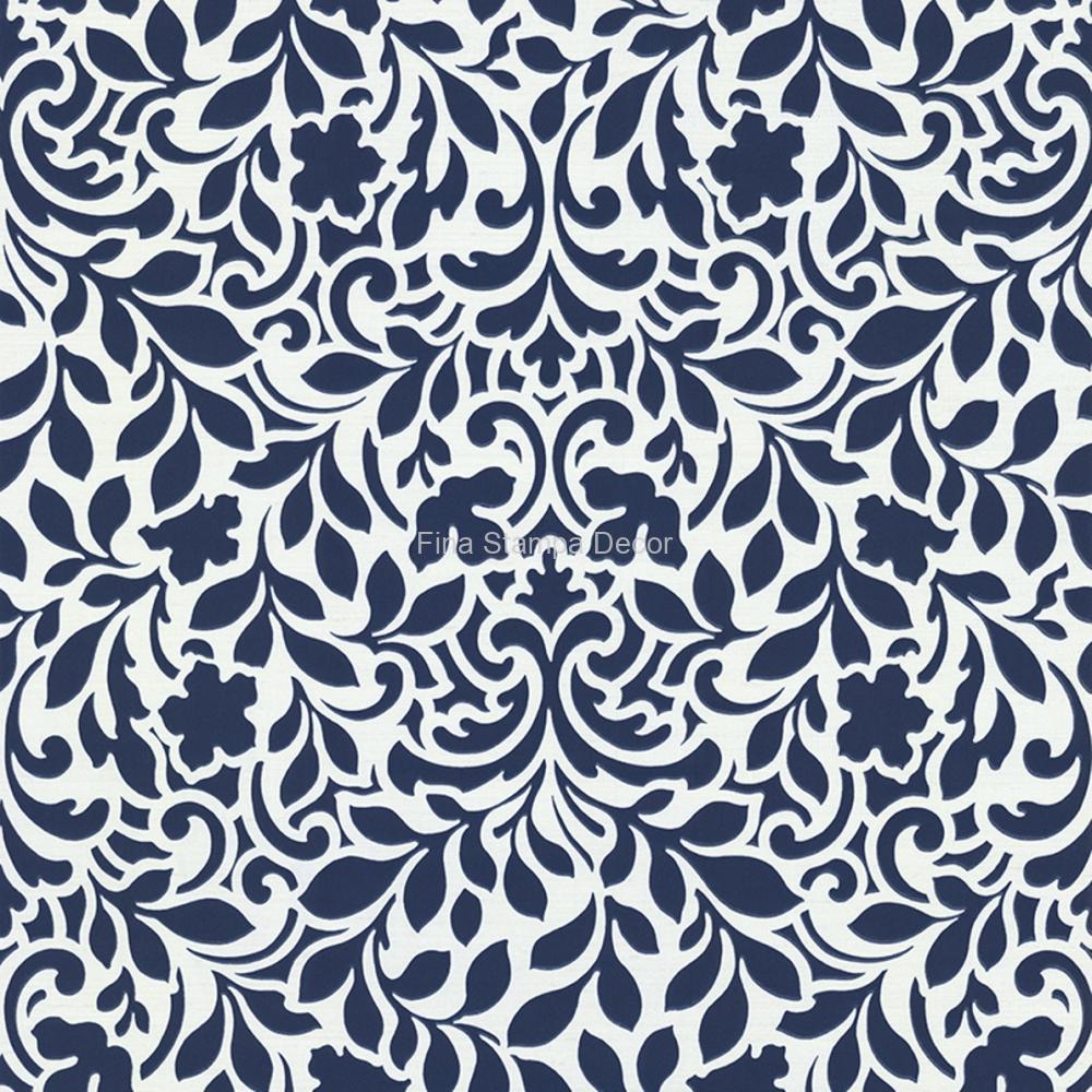 papel de parede arabesco azul