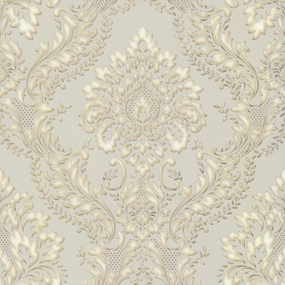 papel de parede adamascado bege
