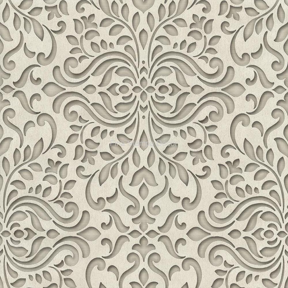 papel de parede arabesco prata