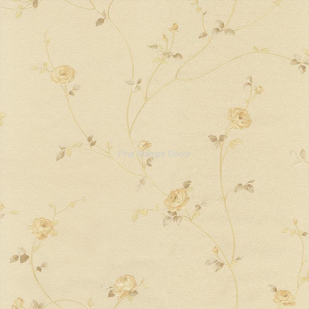 papel de parede floral bege